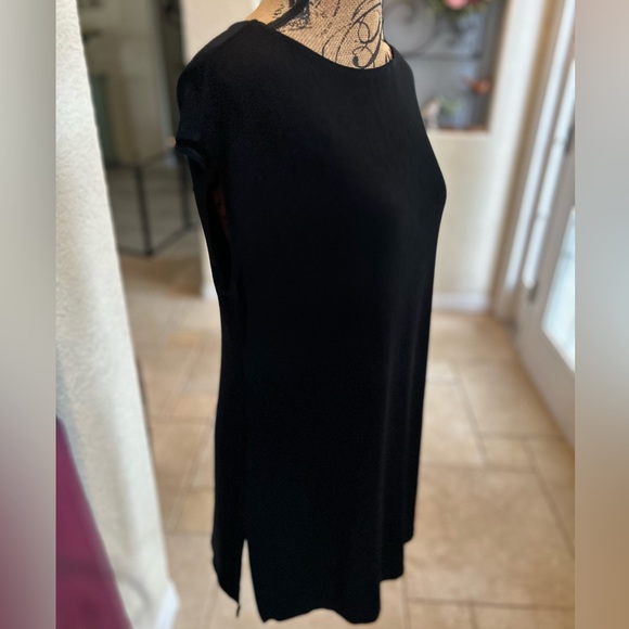 Chico's Travelers Classic Black Side Split Tank Top Knitted Tunic Size 2 Large - Picture 5 of 15